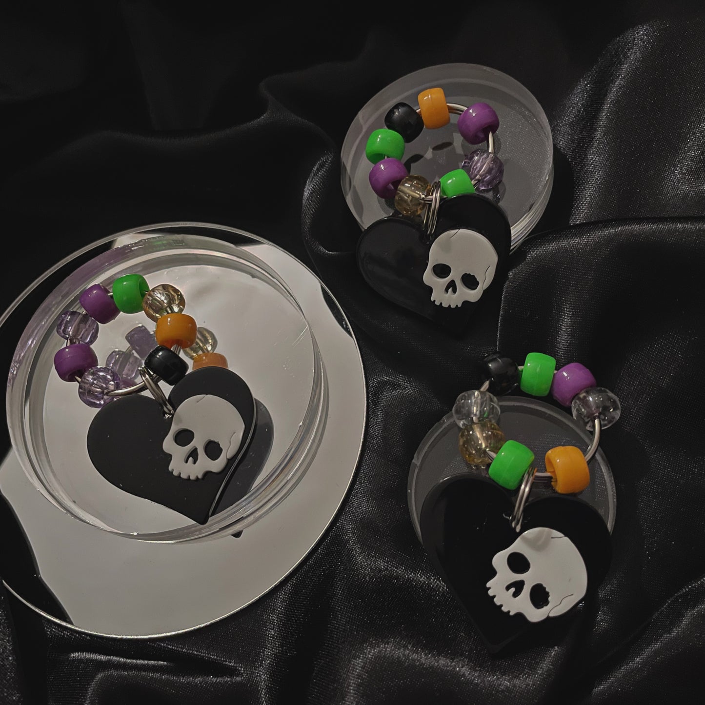 Micro Skull Heart Halloween Fidget Ring