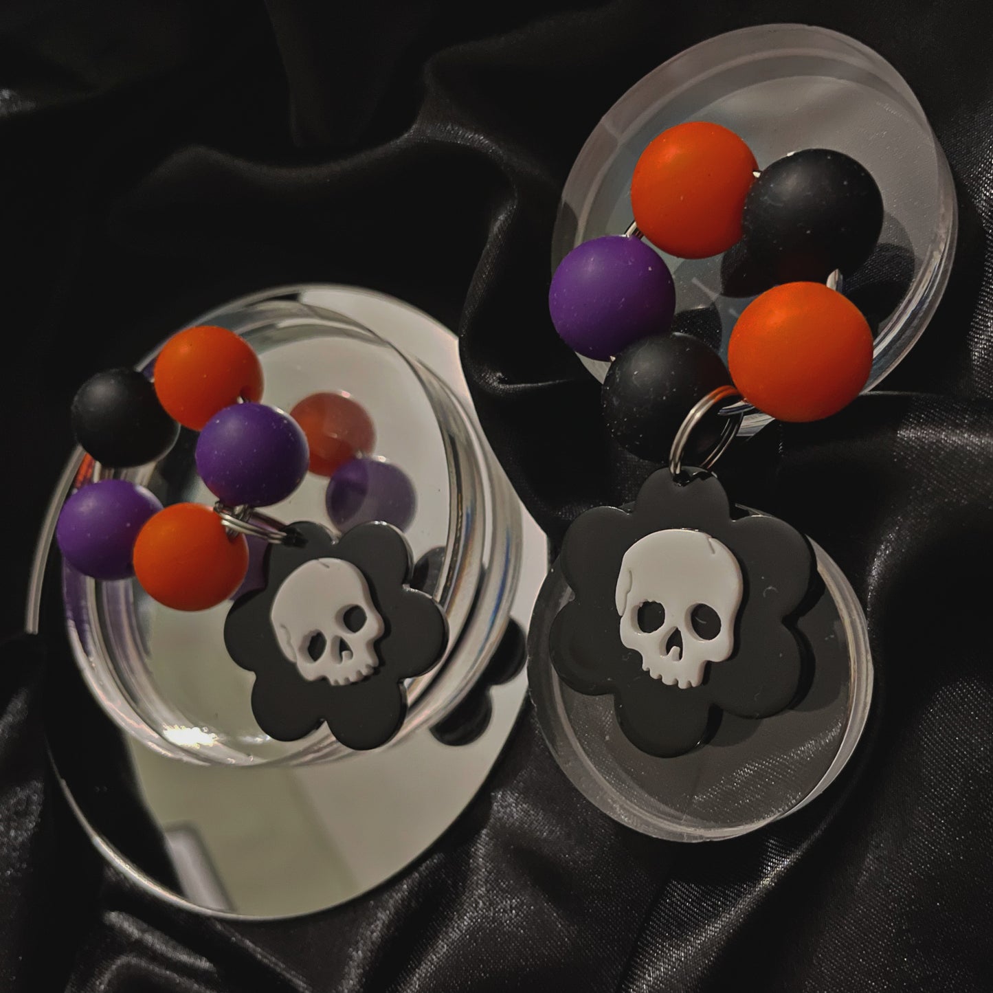 Silicone Flower Skull Fidget Ring