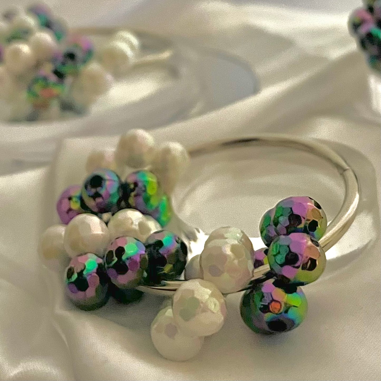 Midi Textured Bubble Flower Fidget Ring