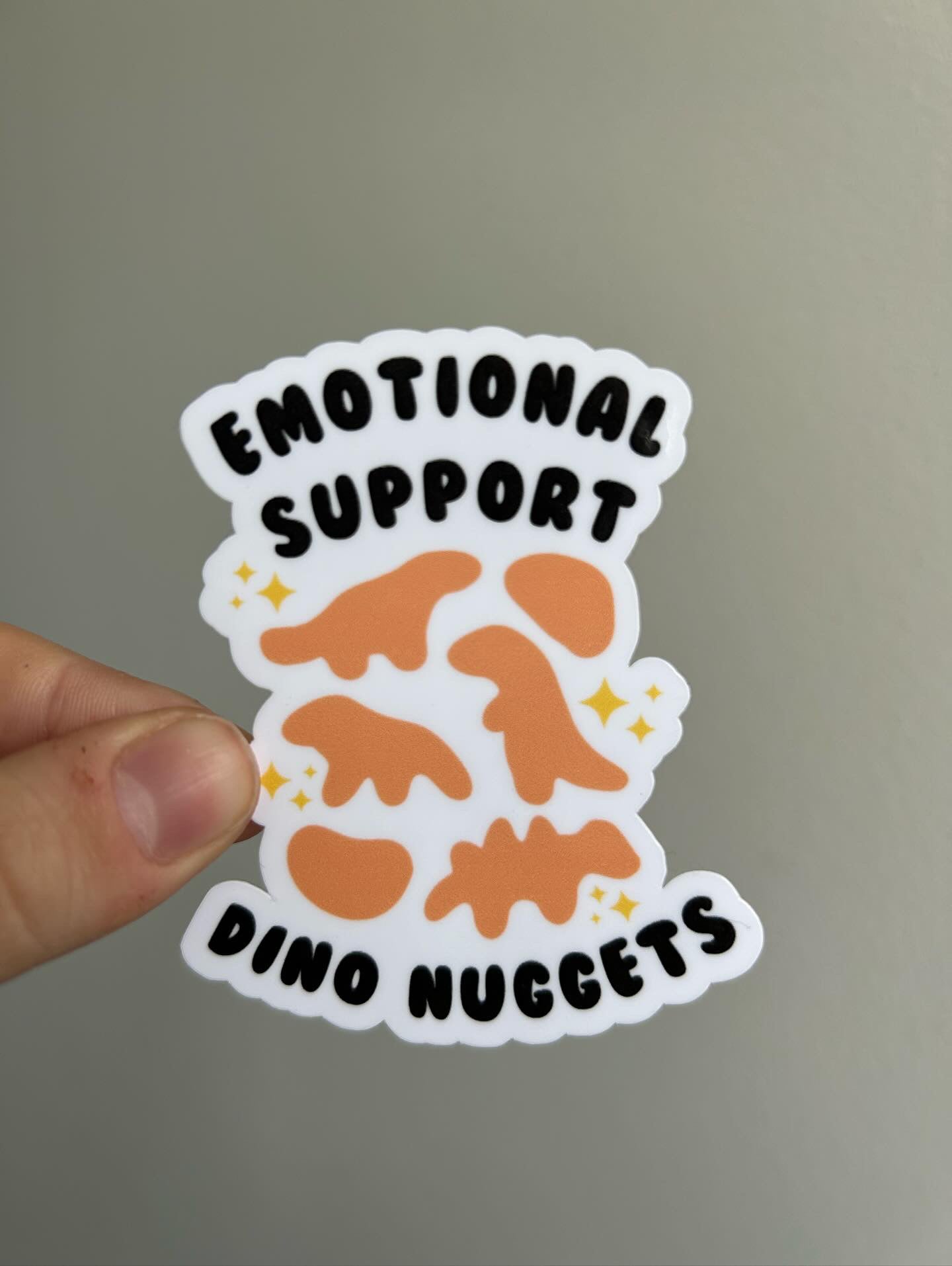 Emotional Support Dino Nuggets Sticker