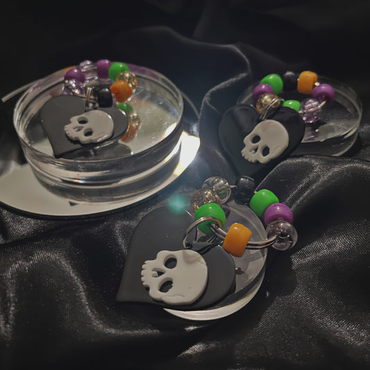 Micro Skull Heart Halloween Fidget Ring